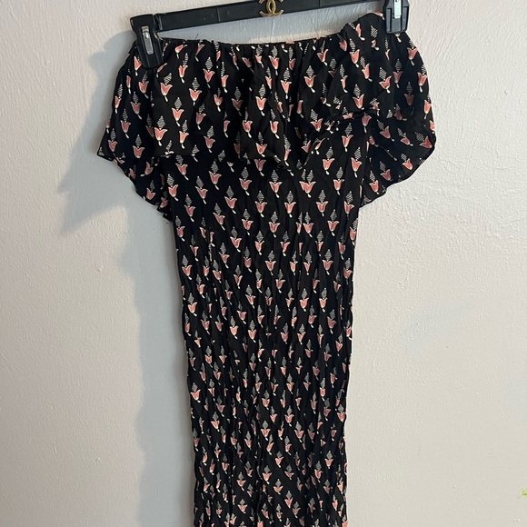 Flynn Skye Strapless Fiona Midi Dress Dark Tulips Size Small - Picture 7 of 14